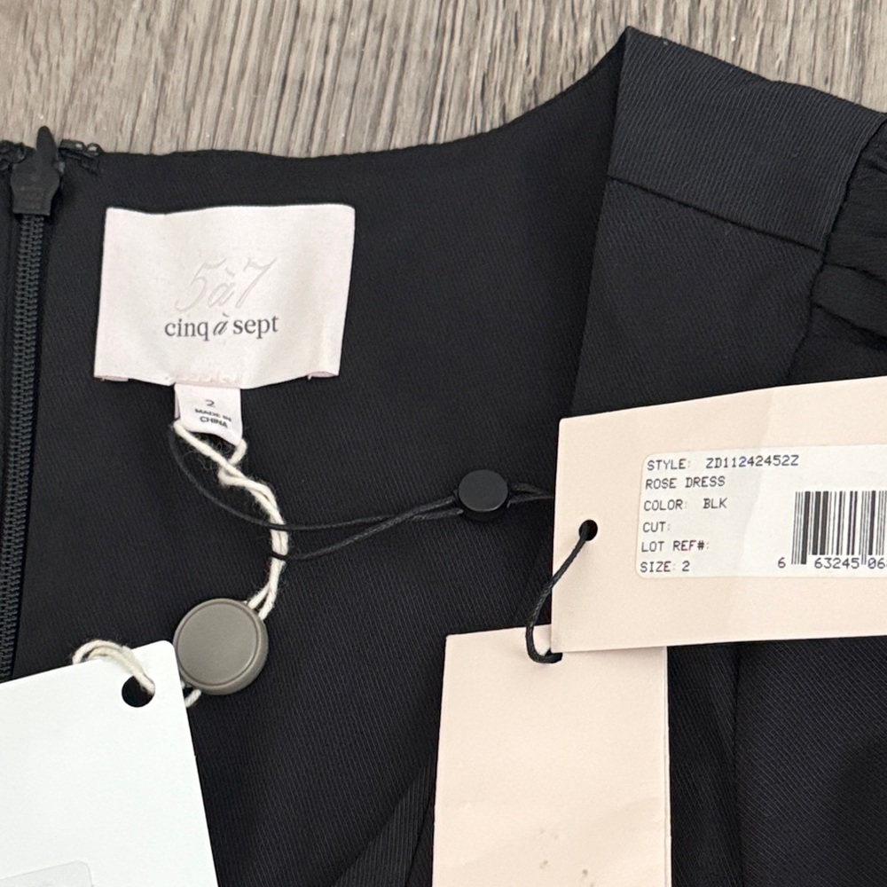 Cinq a Sept Black Tiered Long Sleeve Dress - Picture 2 of 5